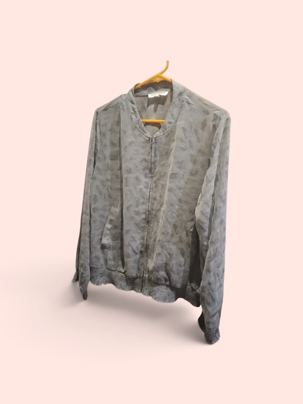DownEast Light Gray Camo-Textured Bomber Jacket